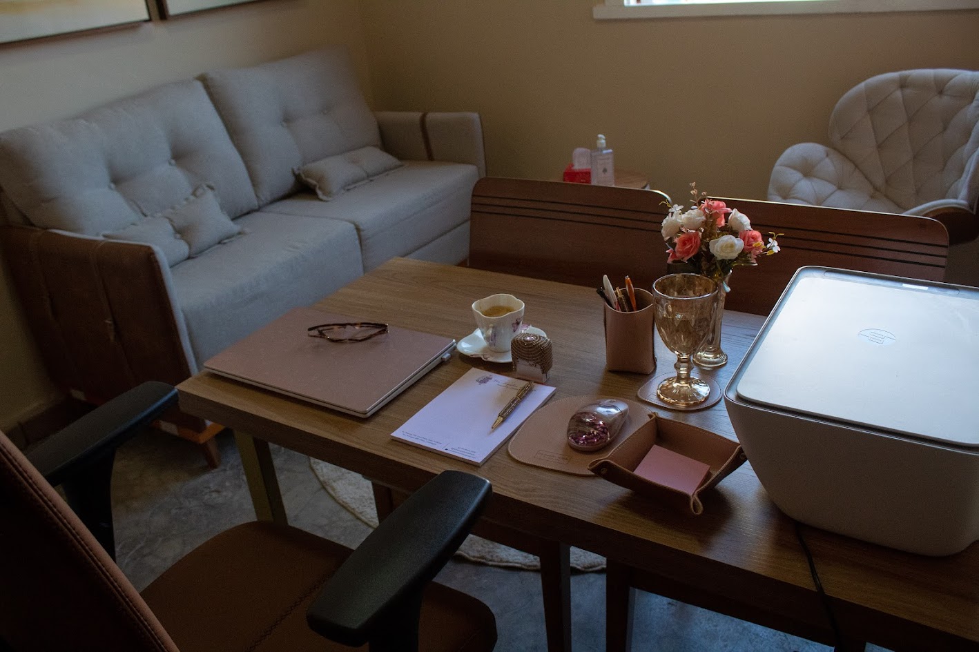 Ambiente acolhedor do consultório